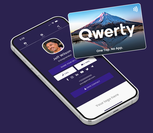 Qwerty digital NFC business card tapping phone